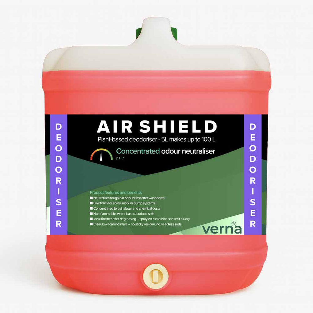 20L of Air Shield concentrated deodoriser with Verna branding on a white background.