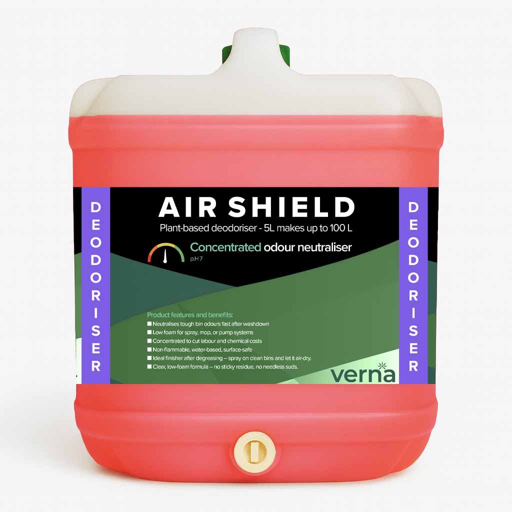 20L of Air Shield concentrated deodoriser with Verna branding on a white background.
