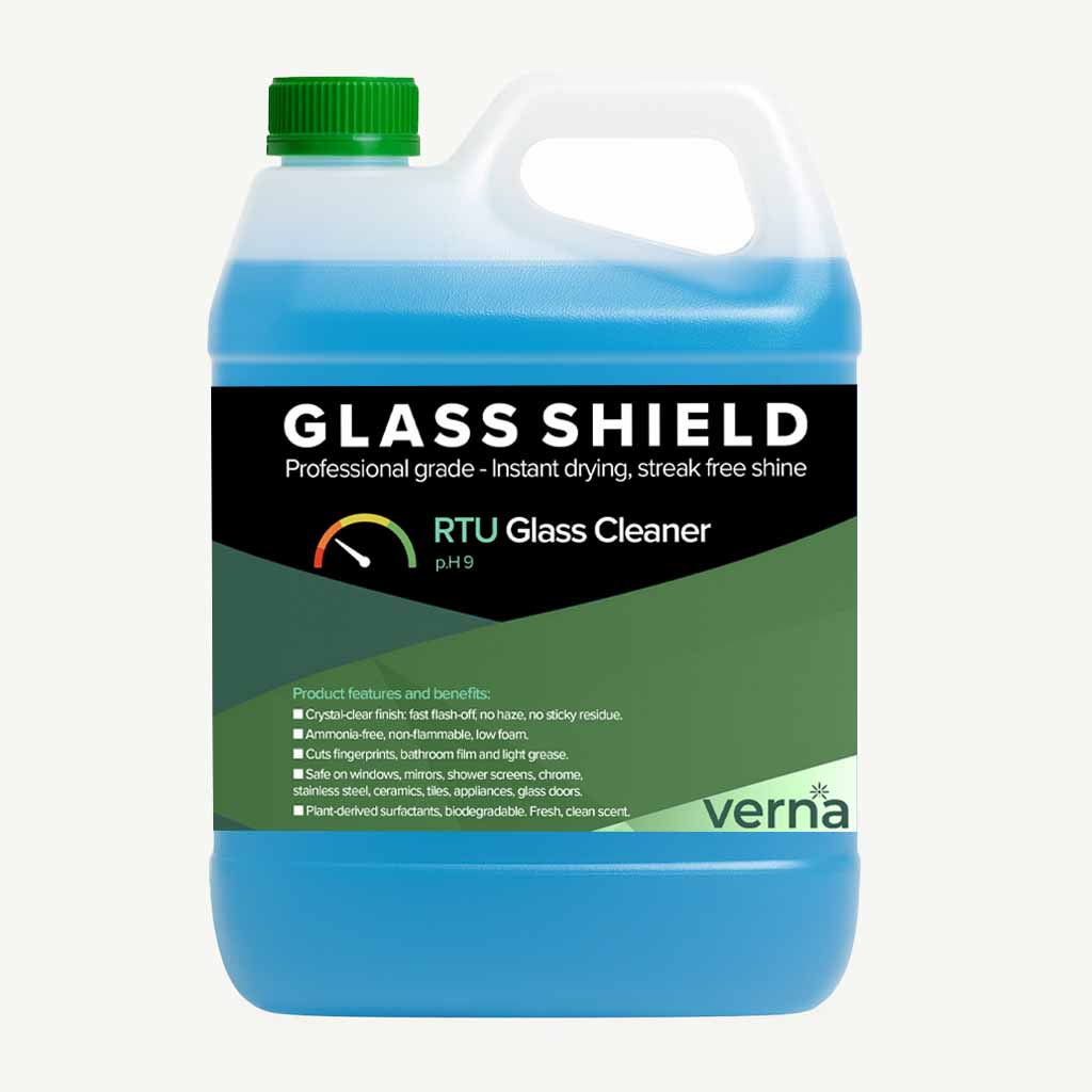 Verna Glass Shield RTU Glass Cleaner bottle on a white background