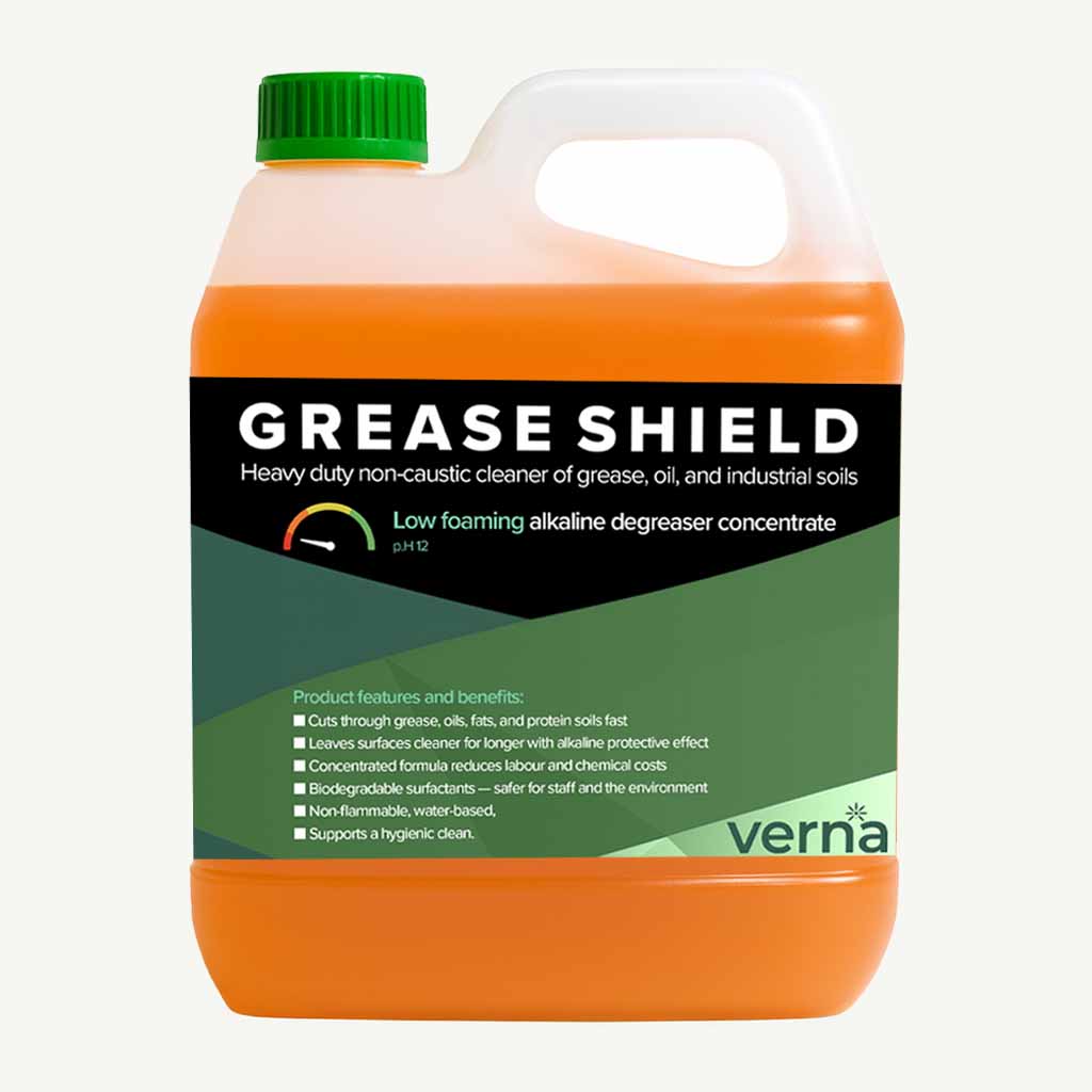 Verna Grease Shield cleaner bottle on a white background